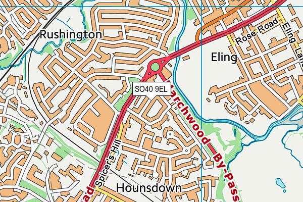 SO40 9EL map - OS VectorMap District (Ordnance Survey)