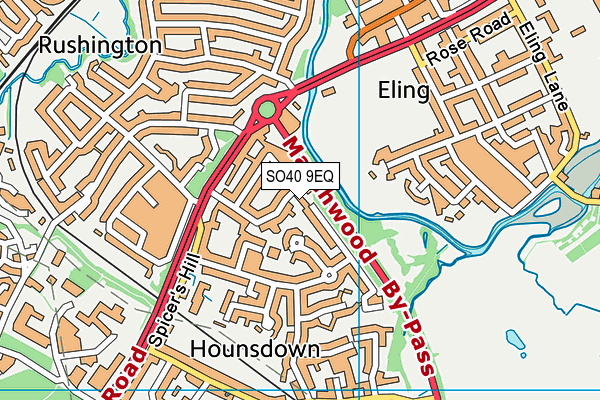 SO40 9EQ map - OS VectorMap District (Ordnance Survey)