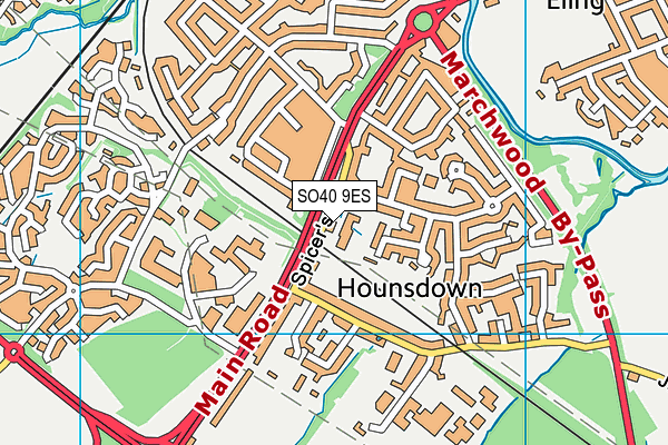 SO40 9ES map - OS VectorMap District (Ordnance Survey)