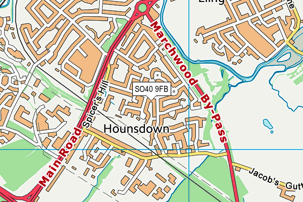 SO40 9FB map - OS VectorMap District (Ordnance Survey)