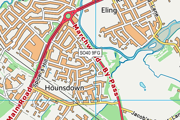 SO40 9FG map - OS VectorMap District (Ordnance Survey)