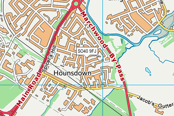 SO40 9FJ map - OS VectorMap District (Ordnance Survey)