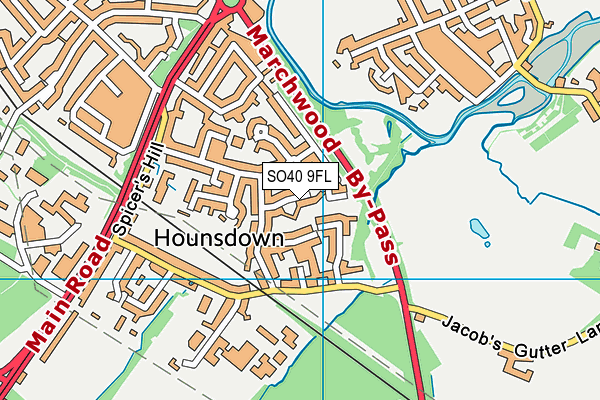 SO40 9FL map - OS VectorMap District (Ordnance Survey)