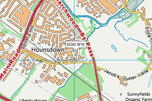 SO40 9FW map - OS VectorMap District (Ordnance Survey)