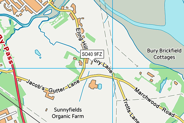 SO40 9FZ map - OS VectorMap District (Ordnance Survey)