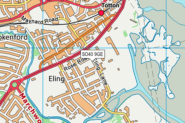 SO40 9GE map - OS VectorMap District (Ordnance Survey)