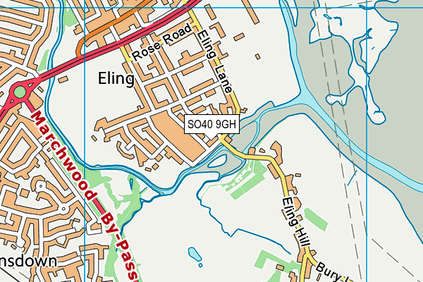 SO40 9GH map - OS VectorMap District (Ordnance Survey)