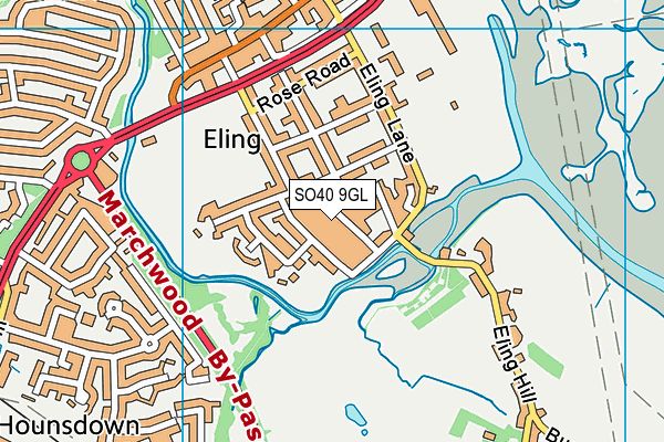 SO40 9GL map - OS VectorMap District (Ordnance Survey)