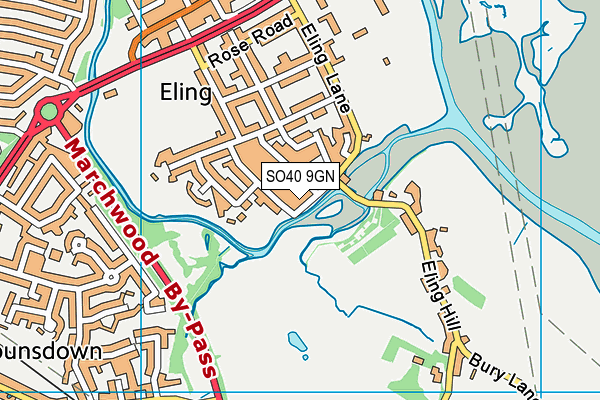 SO40 9GN map - OS VectorMap District (Ordnance Survey)