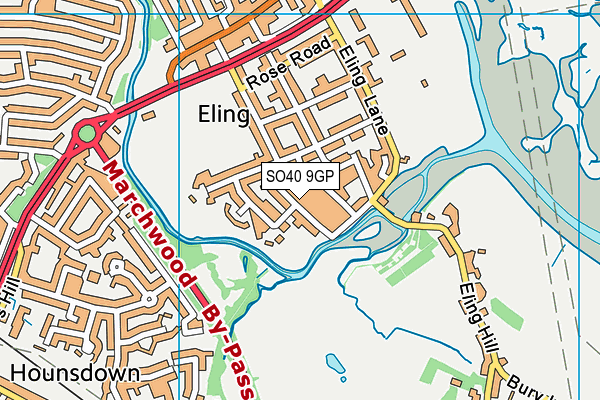 SO40 9GP map - OS VectorMap District (Ordnance Survey)