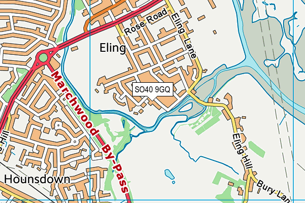 SO40 9GQ map - OS VectorMap District (Ordnance Survey)