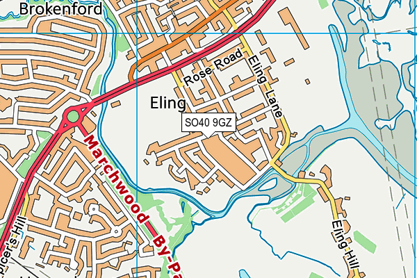 SO40 9GZ map - OS VectorMap District (Ordnance Survey)