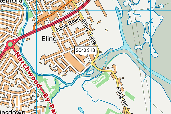 SO40 9HB map - OS VectorMap District (Ordnance Survey)