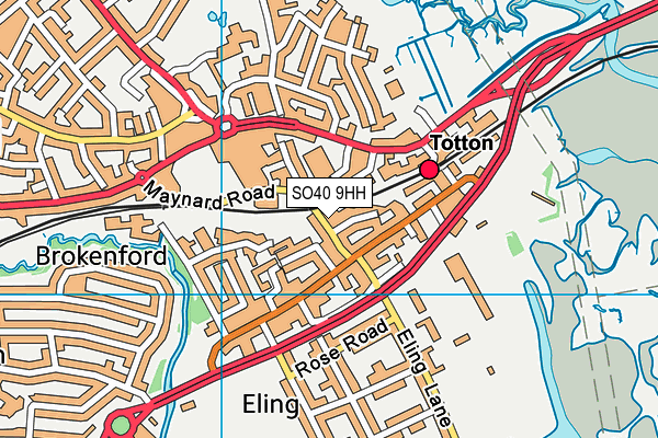 SO40 9HH map - OS VectorMap District (Ordnance Survey)