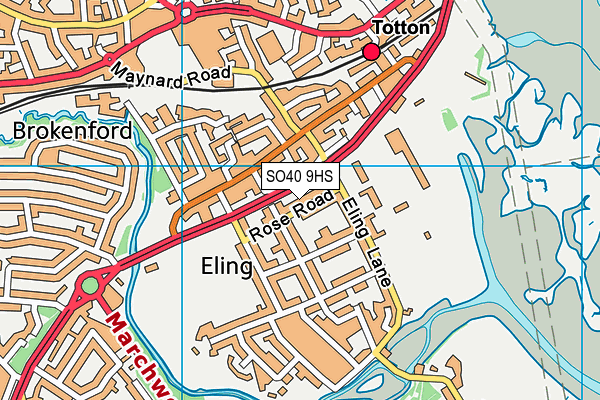 SO40 9HS map - OS VectorMap District (Ordnance Survey)