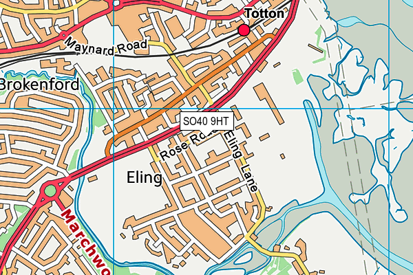 SO40 9HT map - OS VectorMap District (Ordnance Survey)