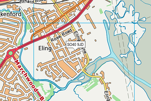 SO40 9JD map - OS VectorMap District (Ordnance Survey)