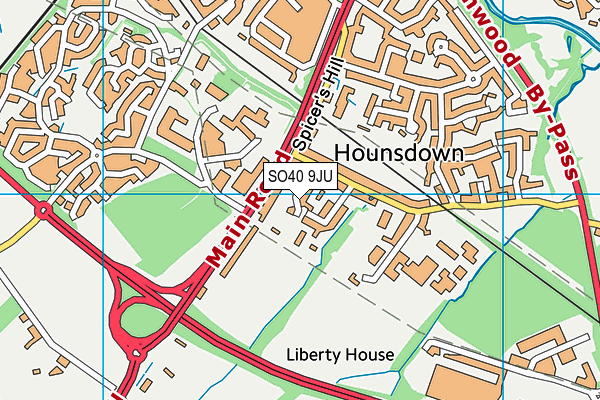 SO40 9JU map - OS VectorMap District (Ordnance Survey)