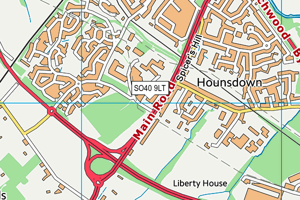 SO40 9LT map - OS VectorMap District (Ordnance Survey)