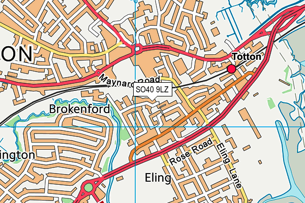 SO40 9LZ map - OS VectorMap District (Ordnance Survey)