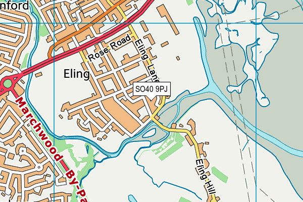 SO40 9PJ map - OS VectorMap District (Ordnance Survey)