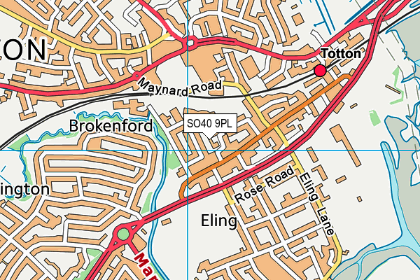 SO40 9PL map - OS VectorMap District (Ordnance Survey)