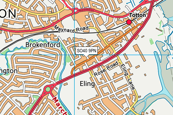 SO40 9PN map - OS VectorMap District (Ordnance Survey)