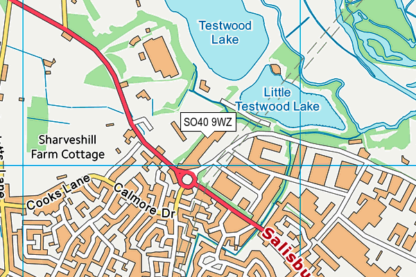 SO40 9WZ map - OS VectorMap District (Ordnance Survey)