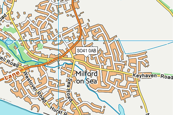SO41 0AB map - OS VectorMap District (Ordnance Survey)