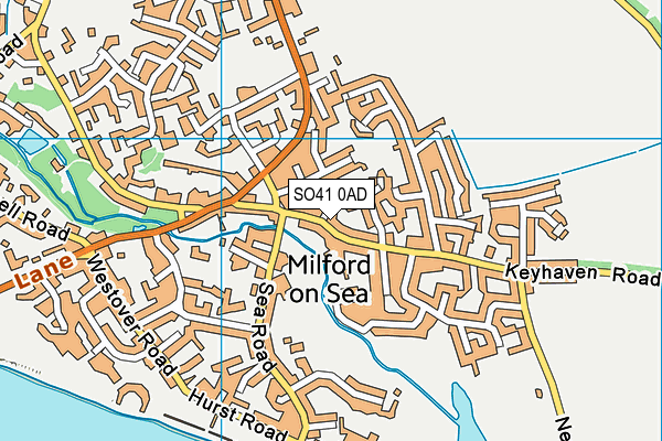 SO41 0AD map - OS VectorMap District (Ordnance Survey)