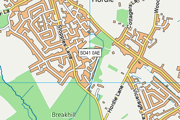SO41 0AE map - OS VectorMap District (Ordnance Survey)