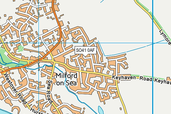 SO41 0AF map - OS VectorMap District (Ordnance Survey)