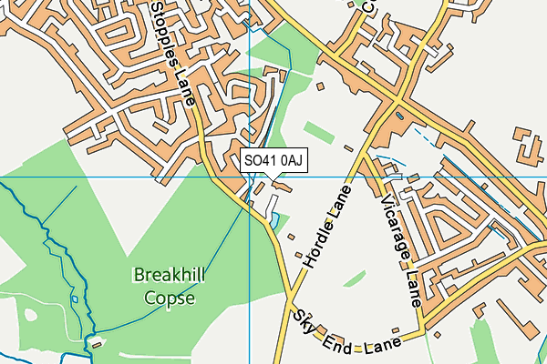 SO41 0AJ map - OS VectorMap District (Ordnance Survey)