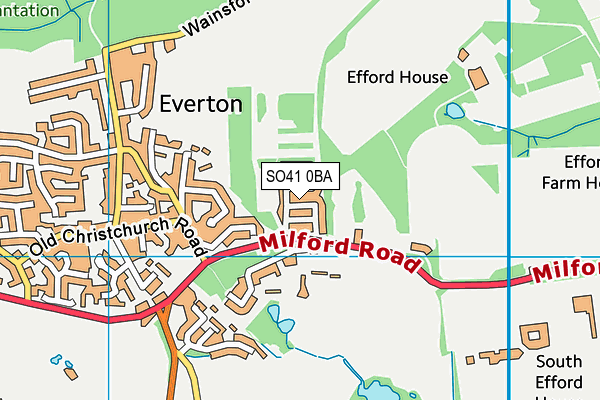 SO41 0BA map - OS VectorMap District (Ordnance Survey)