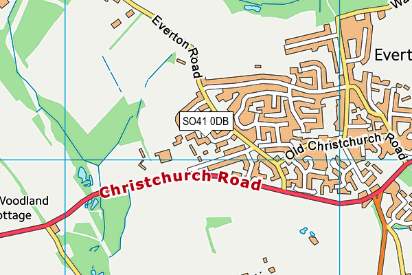 SO41 0DB map - OS VectorMap District (Ordnance Survey)