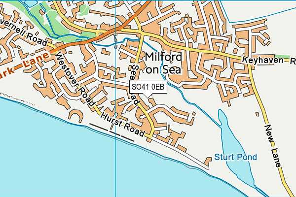 SO41 0EB map - OS VectorMap District (Ordnance Survey)