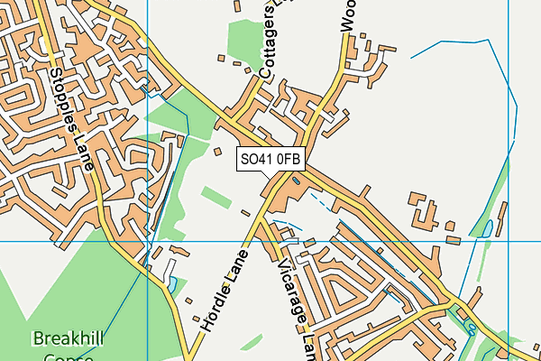 SO41 0FB map - OS VectorMap District (Ordnance Survey)