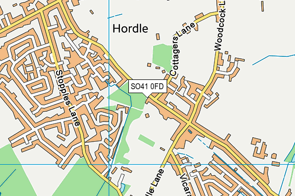 SO41 0FD map - OS VectorMap District (Ordnance Survey)
