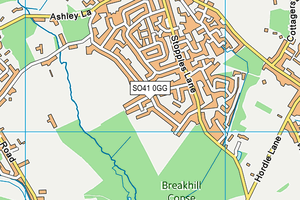 SO41 0GG map - OS VectorMap District (Ordnance Survey)