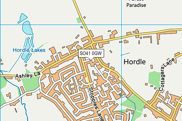 SO41 0GW map - OS VectorMap District (Ordnance Survey)