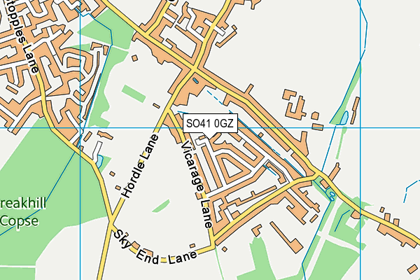 SO41 0GZ map - OS VectorMap District (Ordnance Survey)