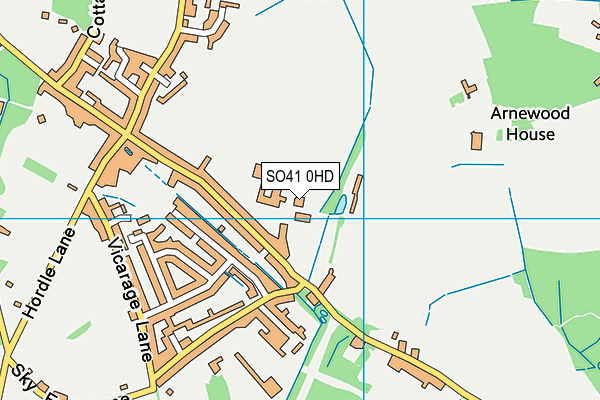 SO41 0HD map - OS VectorMap District (Ordnance Survey)