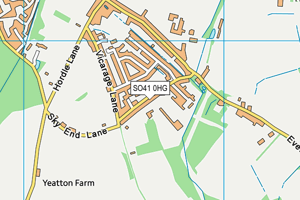SO41 0HG map - OS VectorMap District (Ordnance Survey)