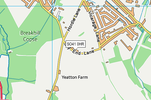 SO41 0HR map - OS VectorMap District (Ordnance Survey)