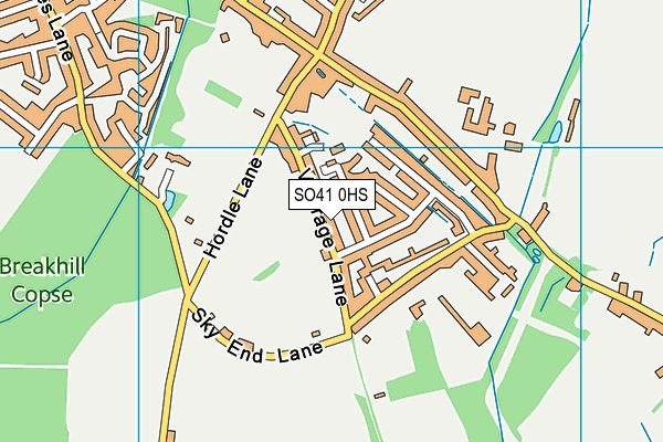 SO41 0HS map - OS VectorMap District (Ordnance Survey)
