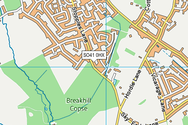 SO41 0HX map - OS VectorMap District (Ordnance Survey)