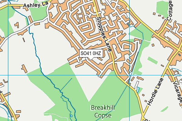 SO41 0HZ map - OS VectorMap District (Ordnance Survey)