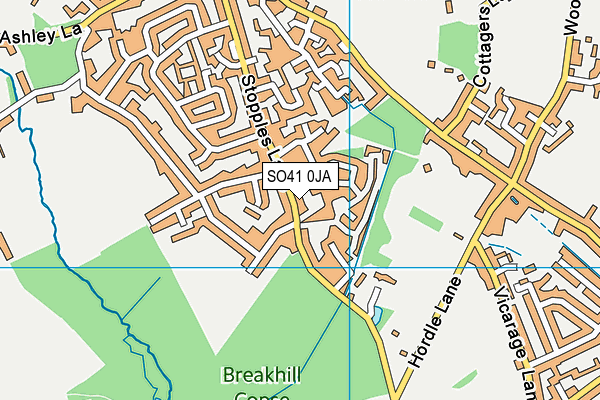 SO41 0JA map - OS VectorMap District (Ordnance Survey)