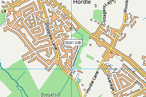 SO41 0JB map - OS VectorMap District (Ordnance Survey)