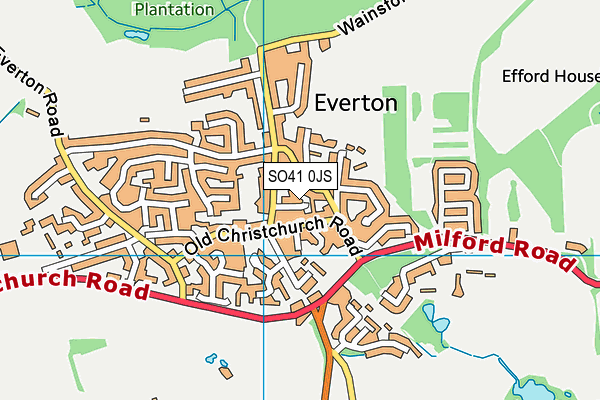 SO41 0JS map - OS VectorMap District (Ordnance Survey)